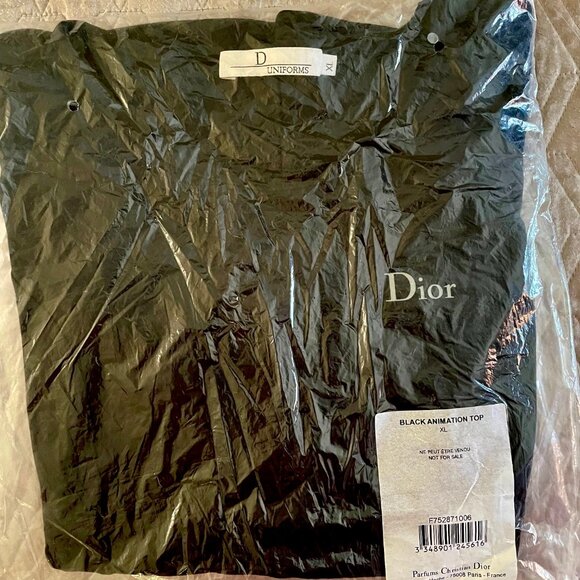 DIOR Animation Top -Womens Uniform Shirt Top Exclusive- Black w Flounce - Picture 9 of 10